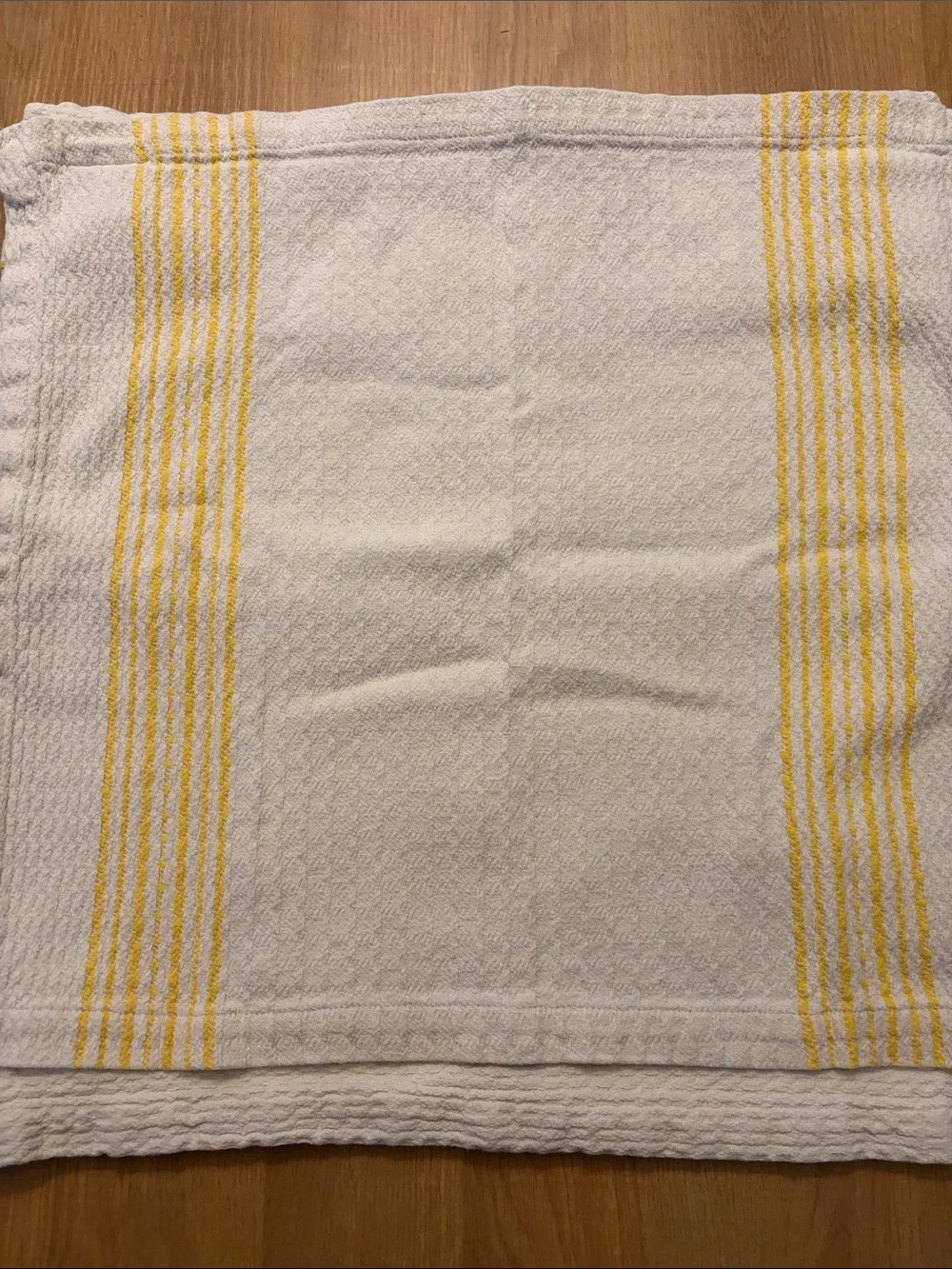 Pottery Barn Cream and Yellow Striped Dishcloth Napkins